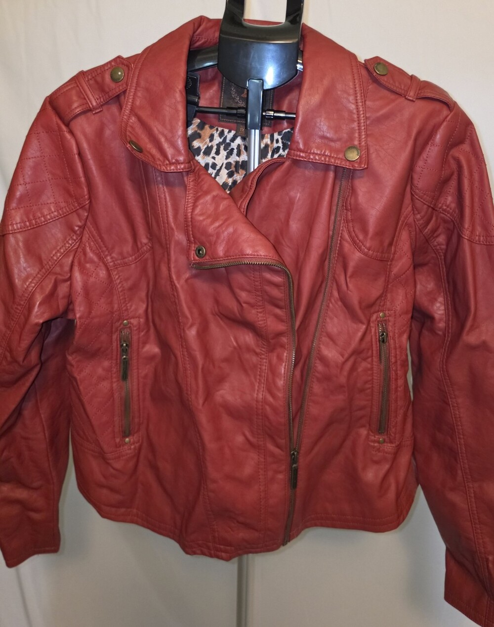 Red leather jacket